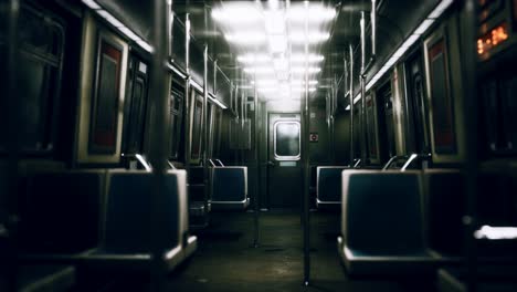 inside of new york subway empty car