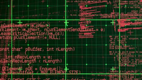 Animation of red data processing over grid