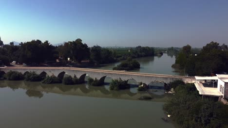 Aerial-Glimpse-of-Turkish-History-in-ADANA---Timeless-Beauty:-Misis-Roman-Bridge-Footage