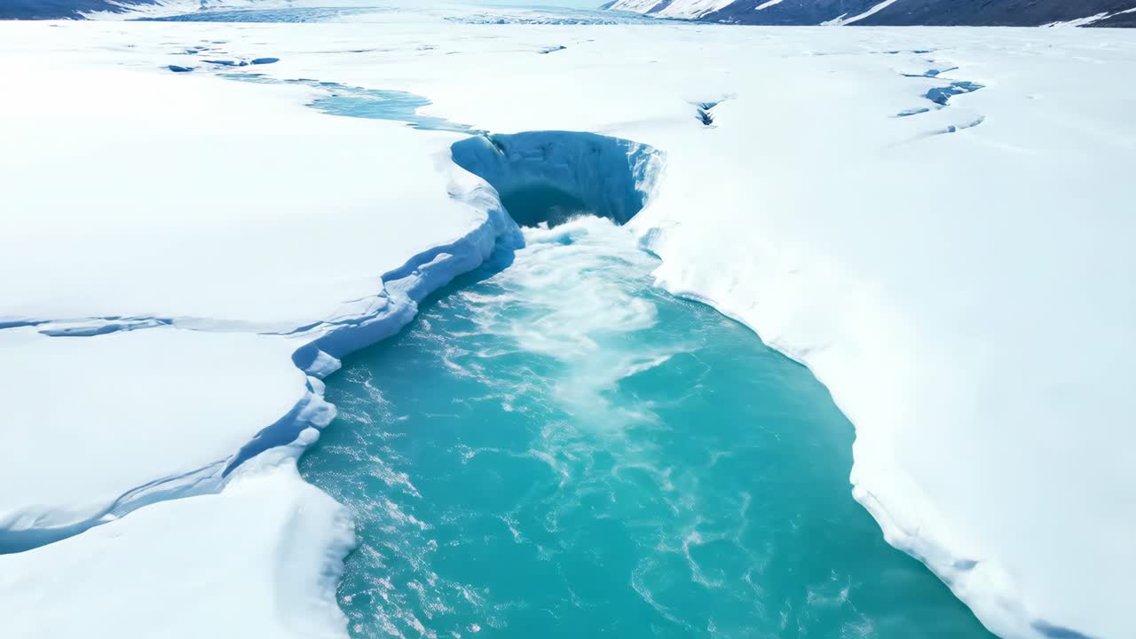 Melting Glacier with Blue Water