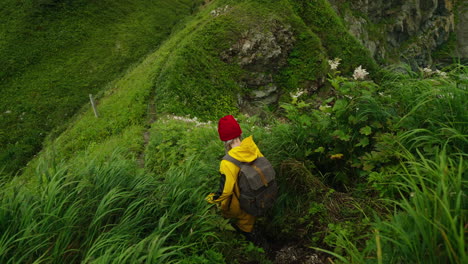 hiking on a mountain trail