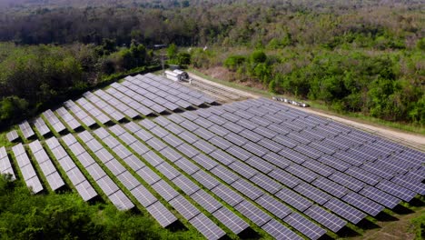 top view of solar panels in solar farm