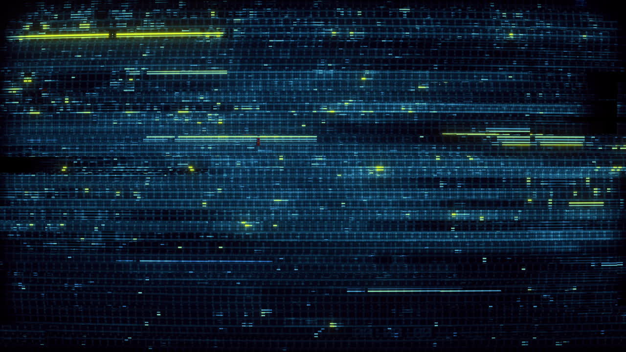 Abstract Digital Glitch Screen with Flickering Data