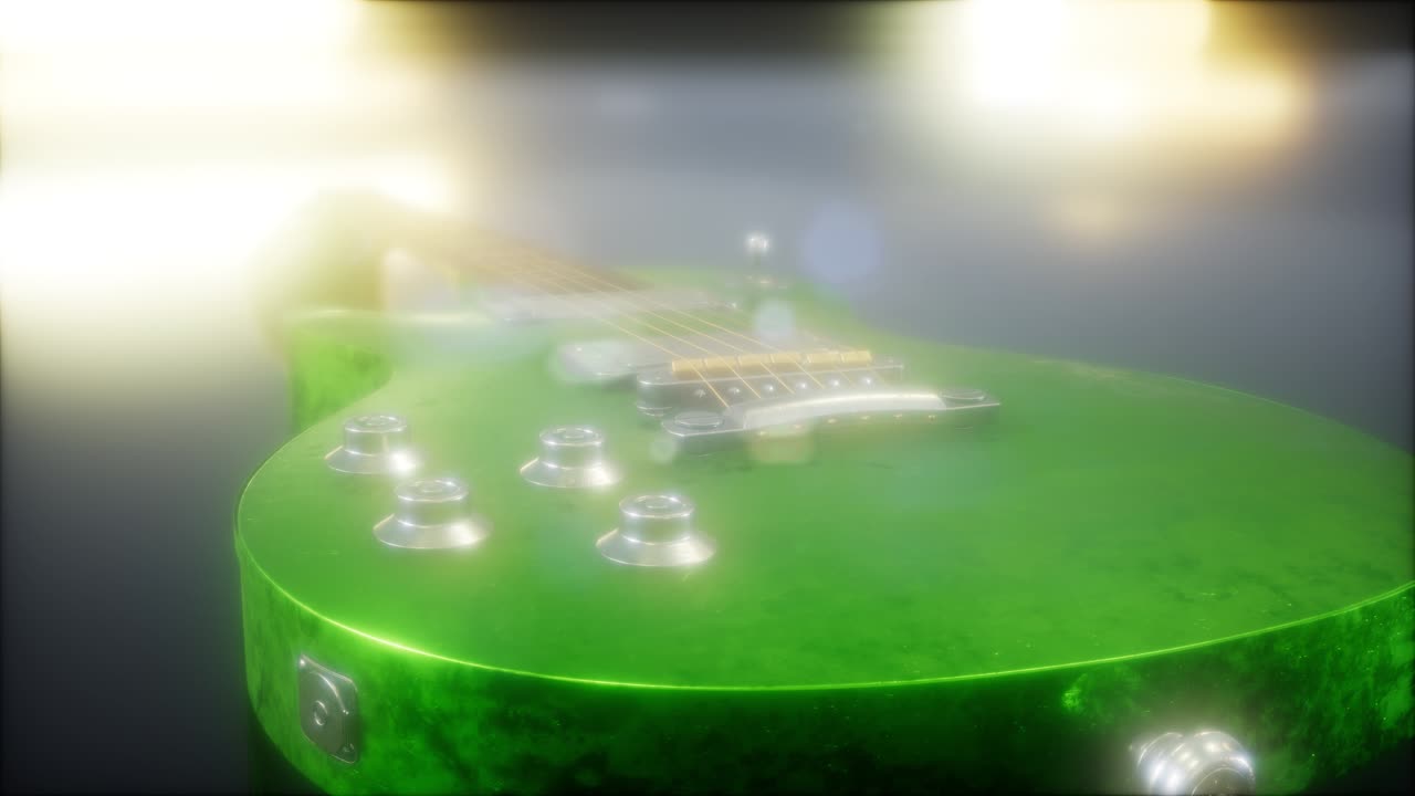 guitarra eléctrica en la oscuridad con luces brillantes