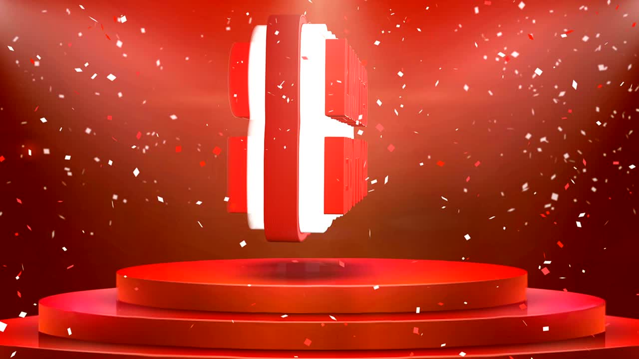 edición limitada animación de texto escenario podio animación de bucle de confeti