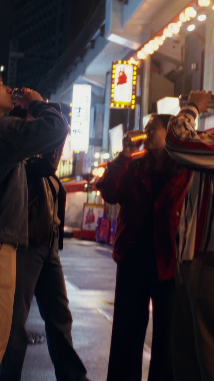 Nighttime Street Scene in Japan