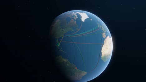 3d animations showing the layout of undersea internet cables around earth