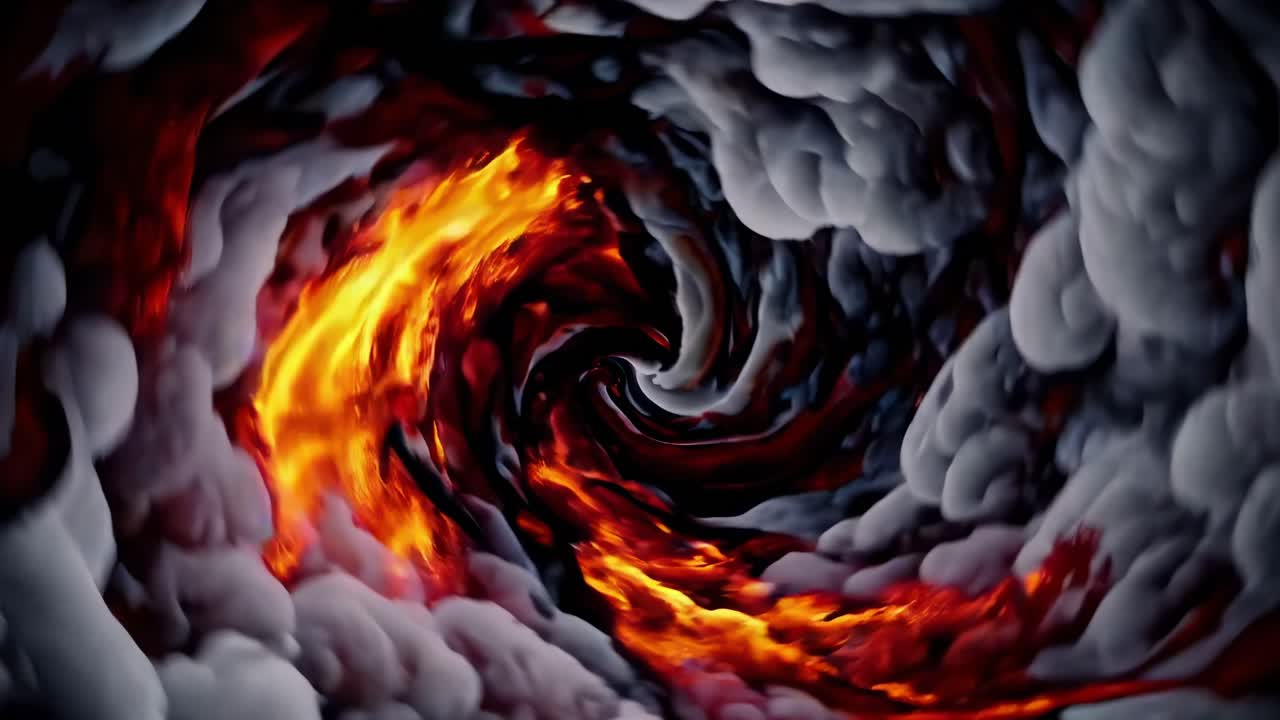 Fiery Vortex in a Smokey Tunnel