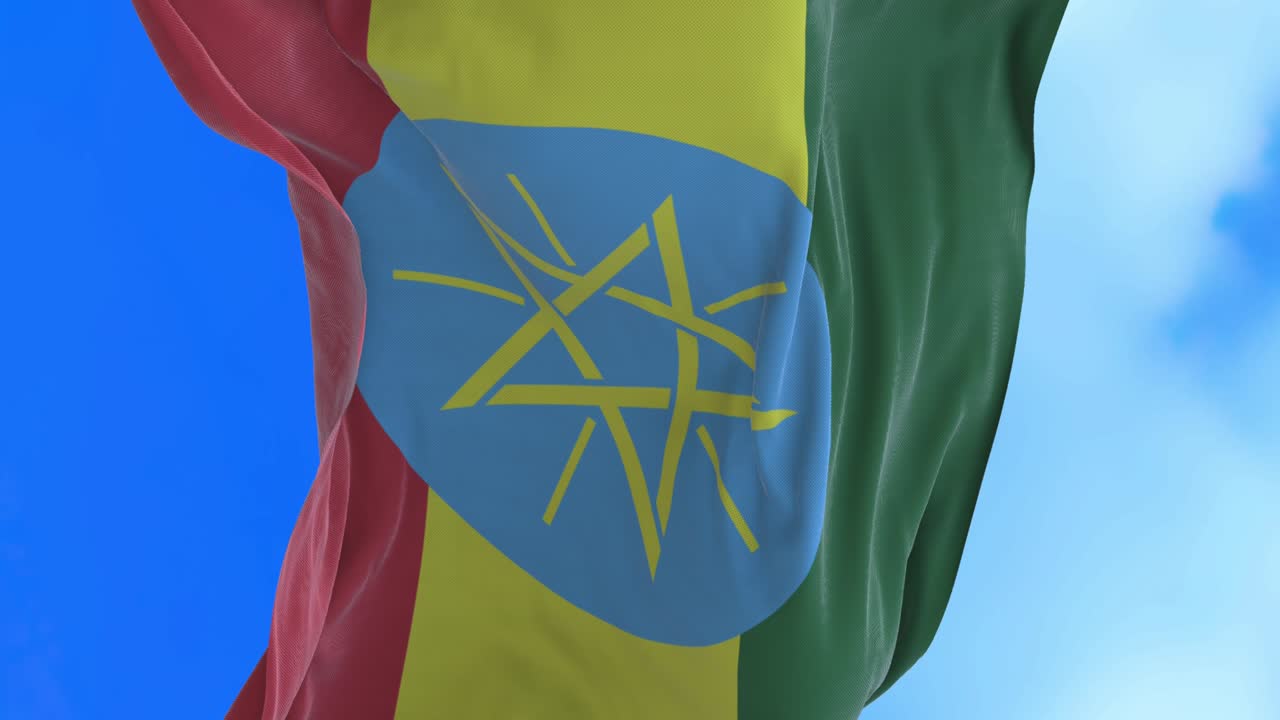 un bucle sin costuras de la bandera de etiopía.