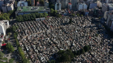 공중 - recoleta 묘지, 부에노스 아이레스, 아르헨티나, 경치 좋은 회전 샷