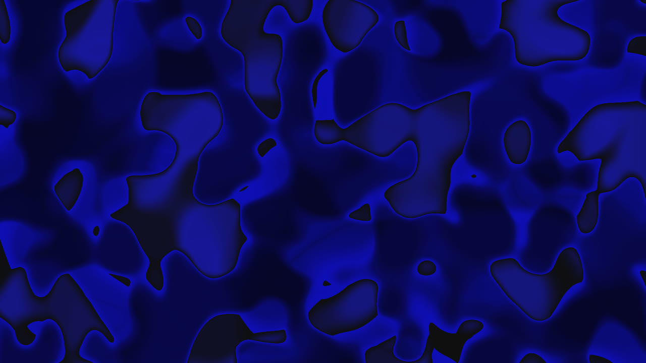 animaciones en bucle de un patrón de camuflaje líquido azul y negro con alto contraste y bordes duros