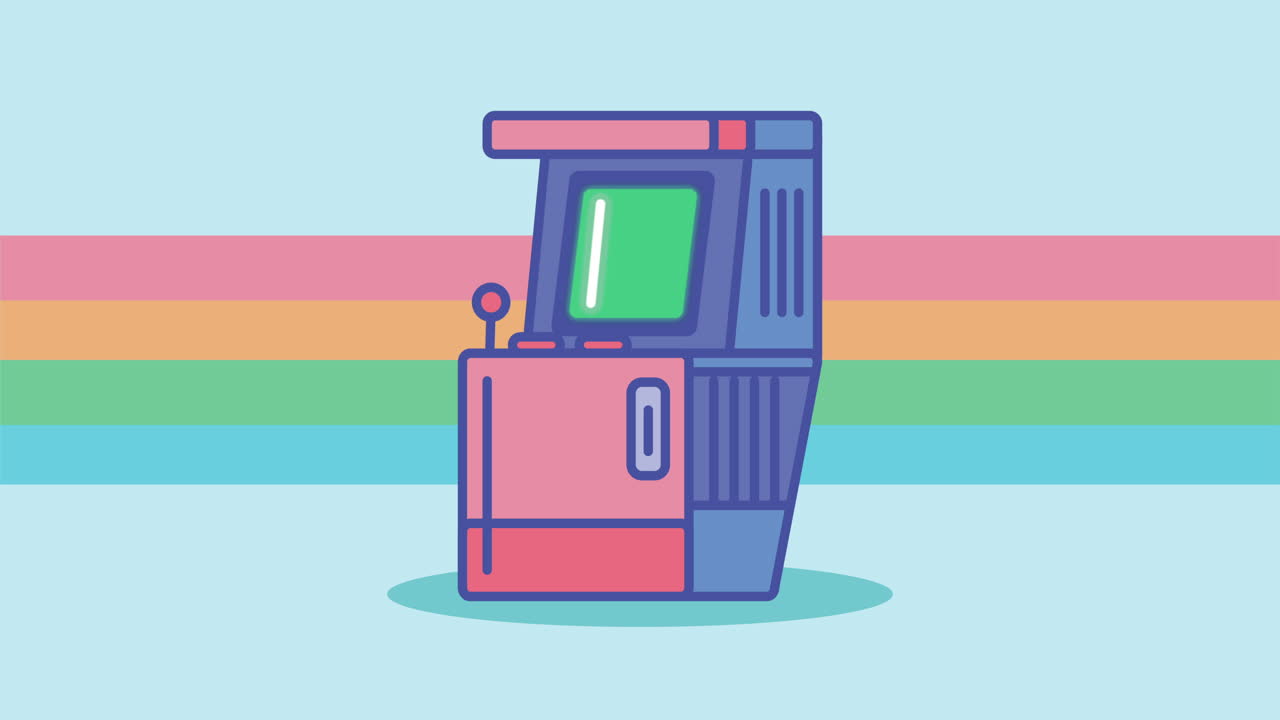 레트로 아케이드 게임 일러스트레이션