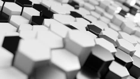 black and white hexagonal background. looped animation