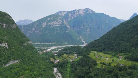 soaring over igne in the dolomites, drone footage reveals its picturesque setting amid dramatic alpine scenery.