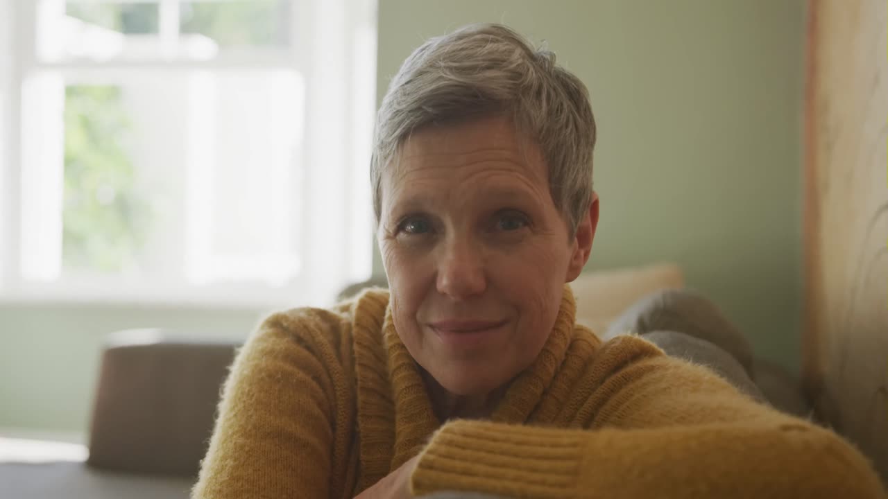 Senior woman at home alone