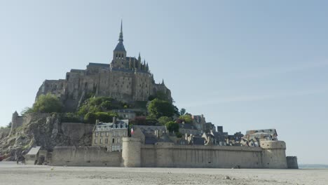 Panorama-De-La-Abadía-De-Mont-saint-michel-En-Normandía,-Manche,-Francia