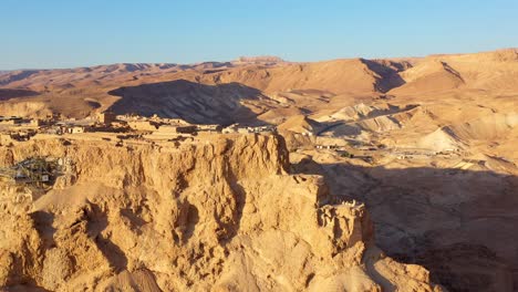 aerial view of masada fortress in the judean desert, israel