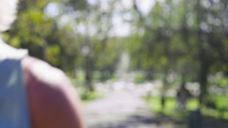 senior couple jogging in the park