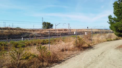 local regional short distance train passes sideways