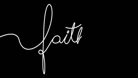 faith handwritten calligraphy lettering text. faith word handwritten animation on chroma key and black background. calligraphy motion graphics. faith flat animation. religious animation. 4k video for prayer