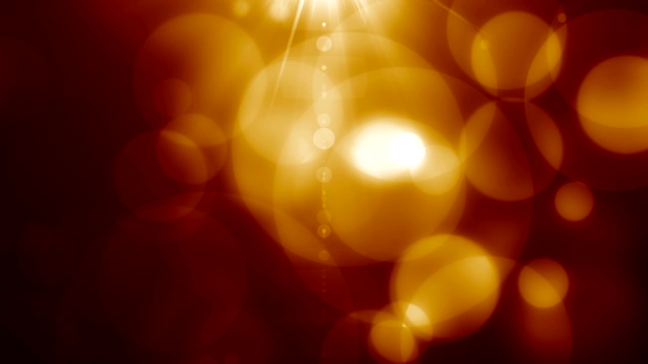 Partículas de polvo, luz bokeh abstracta, títulos en movimiento, fondo cinematográfico en bucle.