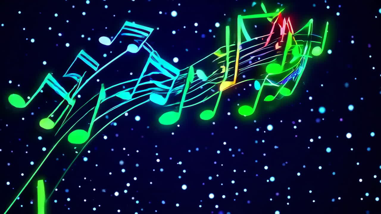 Abstract Colorful Music Notes Background