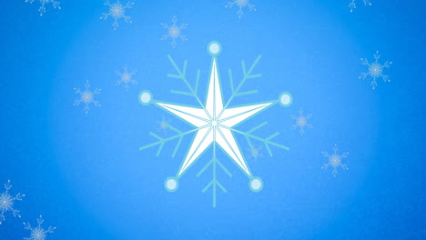 animation of snowflakes falling on blue background