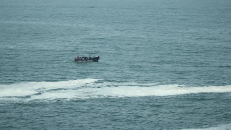 Boat-on-Sea-in-Lima,-Peru