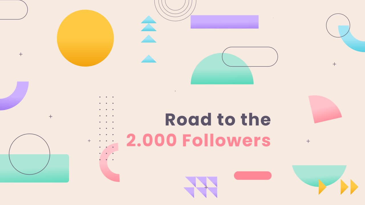 평평한 인스타그램 포스트 세트의 모션 그래픽