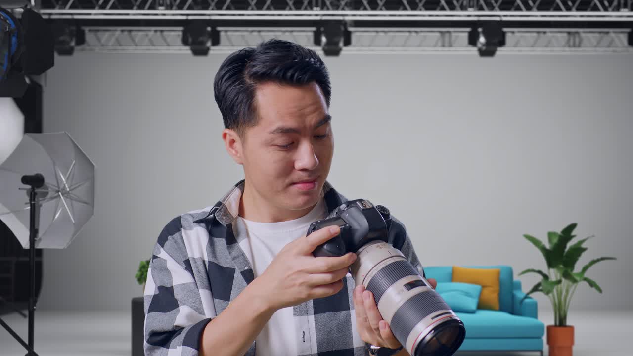 Happy Photographer in Studio