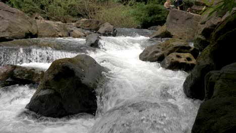 pequeño río que fluye sobre rocas en tiempo real