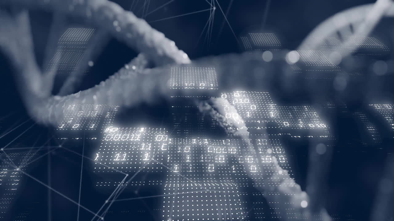 dna 가닥 스핀링을 통해 과학 데이터 처리의 애니메이션