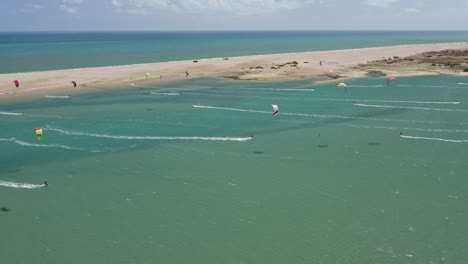 4k drone view of ilha do guajiru, brazil