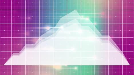 stock prices against colorful grid pattern