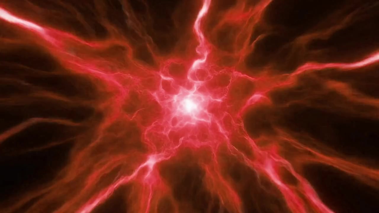 Portale di energia rosso astratto con nucleo di luce incandescente