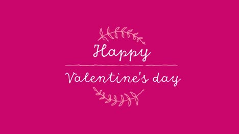 Animation-of-Happy-Valentine's-Day-on-pink-background-