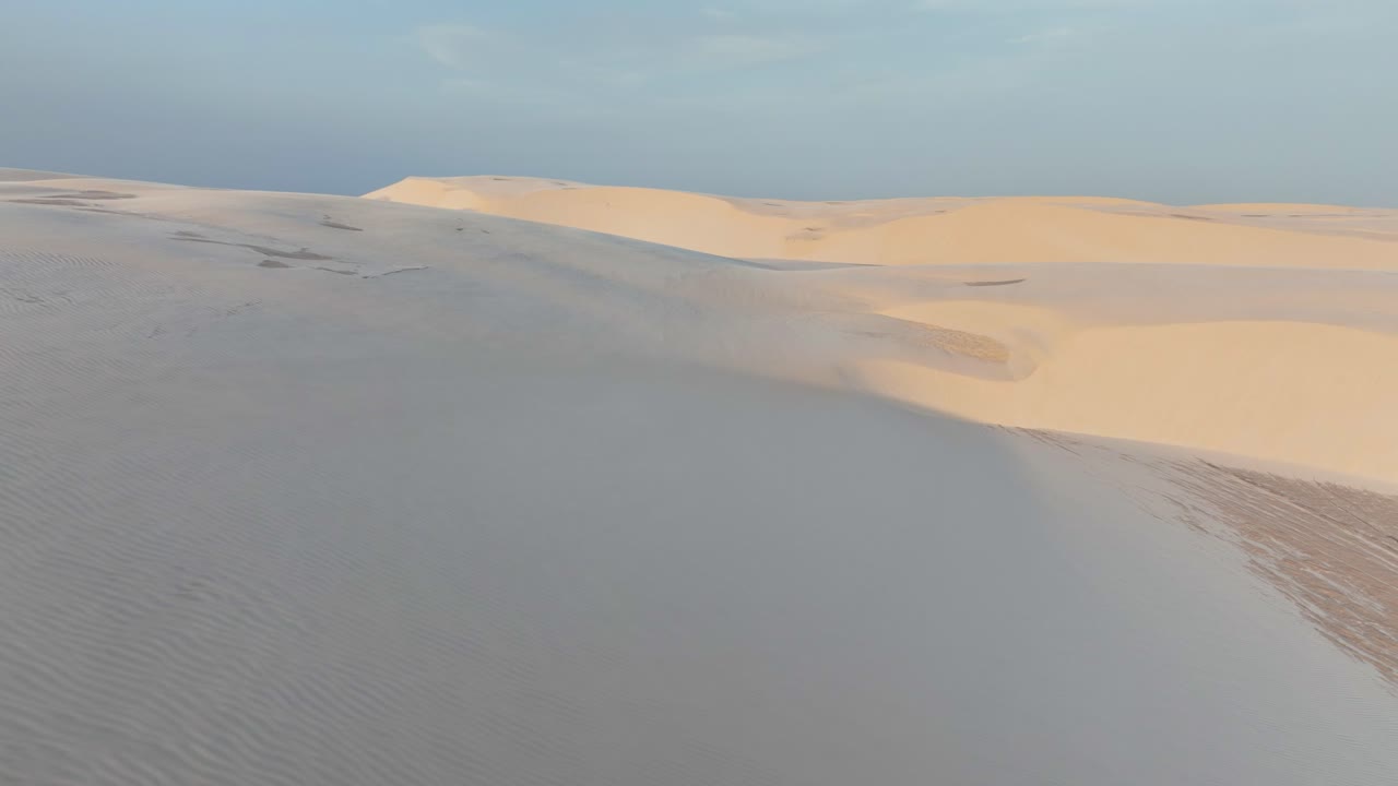 Amazing panoramic view of Lençois Maranhenses on a sunny day, Maranhão, Brazil.