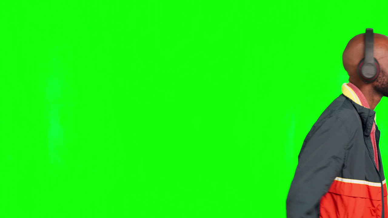 Musica allegra, ballo su green screen