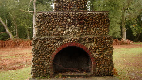 close up tilting down shot of the portuguese fireplace world war one war memorial at lyndhurst, new forest