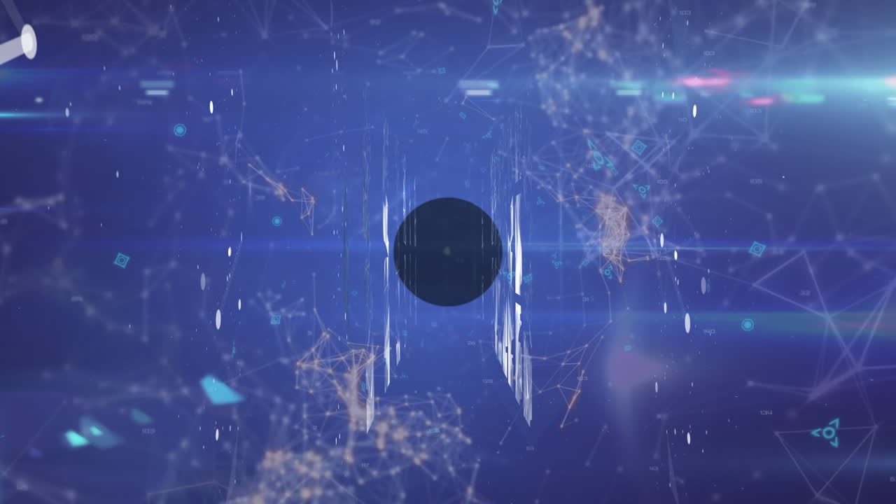 animación de un mapa gráfico en movimiento con la red de computadoras y iconos de gps que se conectan con líneas