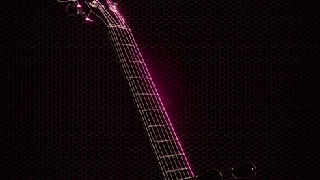 electric guitar in the hologram with bright lights