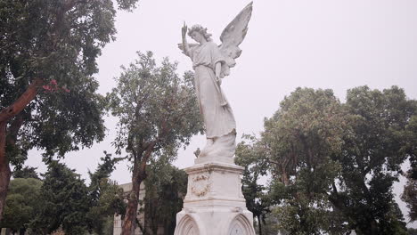 Funeral,-graveyard-and-angel-on-tombstone