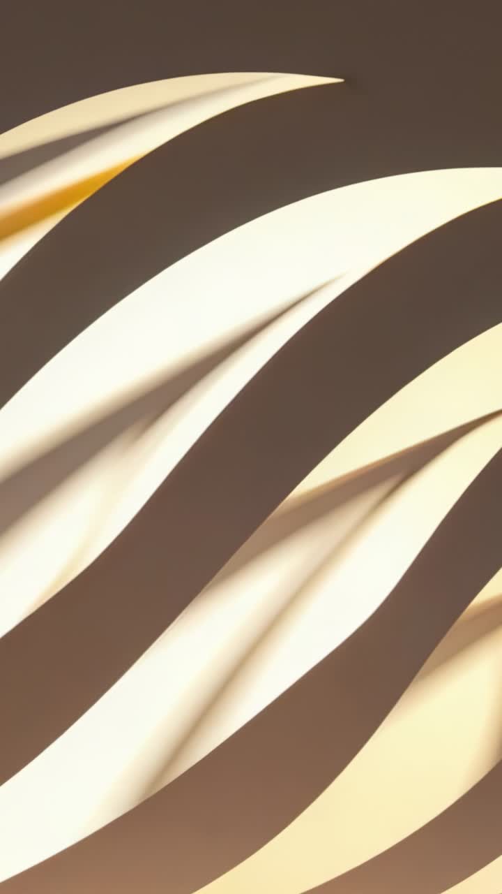 Video verticale: loop iniziale con tre nastri color crema che si muovono e ondeggiano su uno sfondo beige