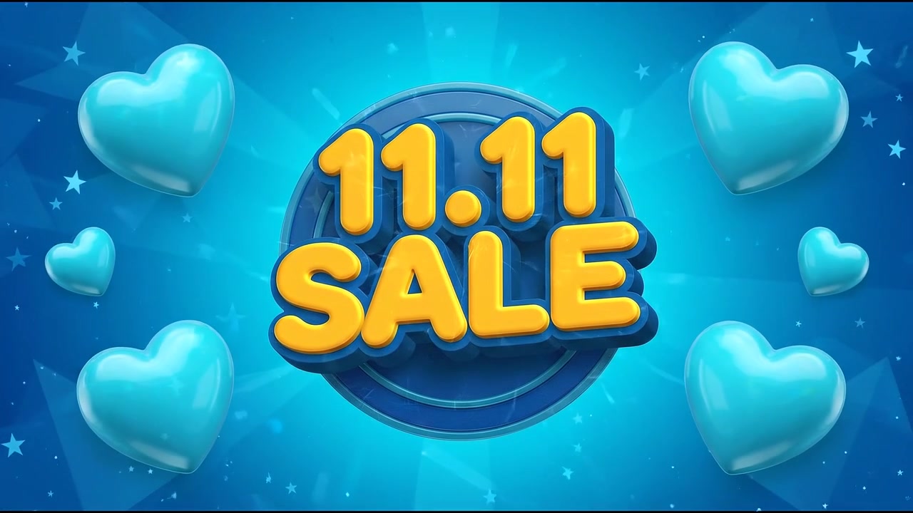 Animazione della campagna 'Saldi 11.11' con tipografia promozionale
