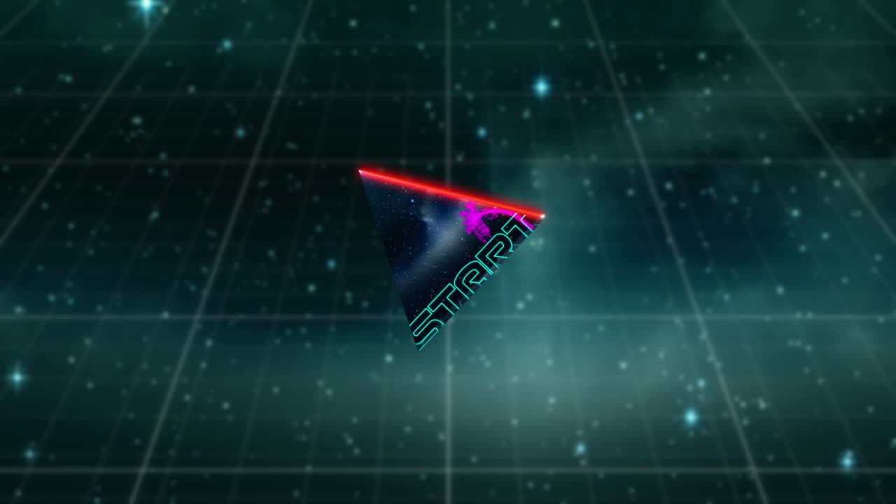 네온으로 된 애니메이션 빈티지 비디오 게임 스크린 단어 시작 문서