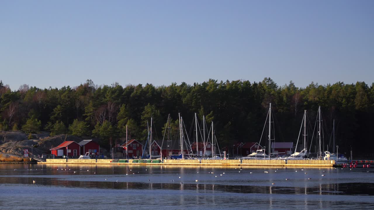 Sandefjord Strömstad Marina sailboats coastal seaside town Stromstad Sweden Sverige ferry boat ride Norge Scandinavia arctic golden hour sunset coastline OsloFjord clear blue skies