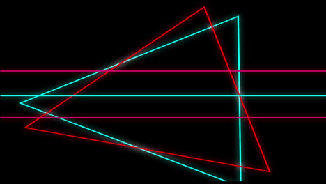 Animación-De-Formas-Geométricas-Coloridas-Sobre-Fondo-Negro