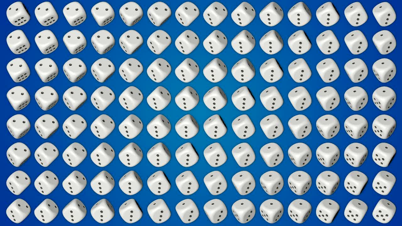 cubos de dados casino juego de azar fondo azul