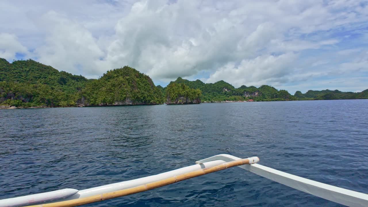 Static view from a pump Banka boat near the coastline of Dinagat Islands, Philippines