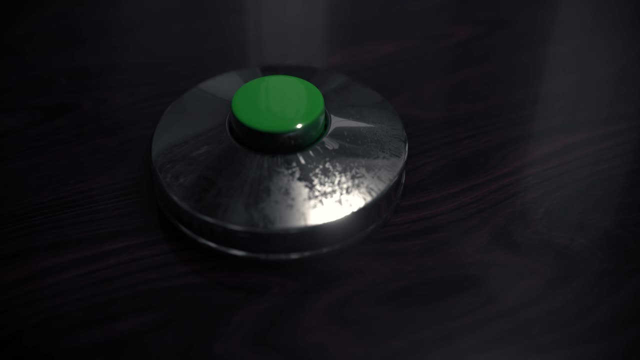 el botón parpadeante de lanzamiento nuclear grande se enciende presiona el gran empujón brillante pánico 4k